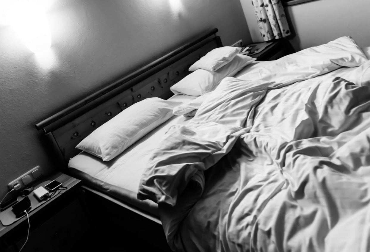 leeres Bett, keine durchschlafen möglich 